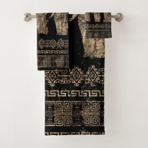Greek Deities  and Meander key ornament Bath Towel Set