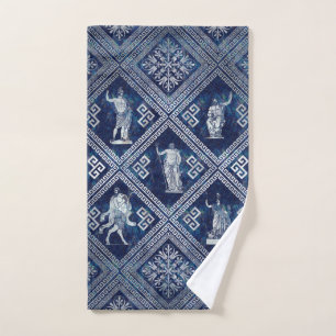 Greek Deities and Meander Key ornament Bath Towel Set
