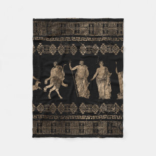 Greek Deities and Meander key ornament Fleece Blanket