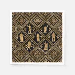 Greek Deities and Meander Key ornament Napkin