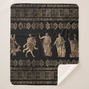 Greek Deities and Meander key ornament Sherpa Blanket