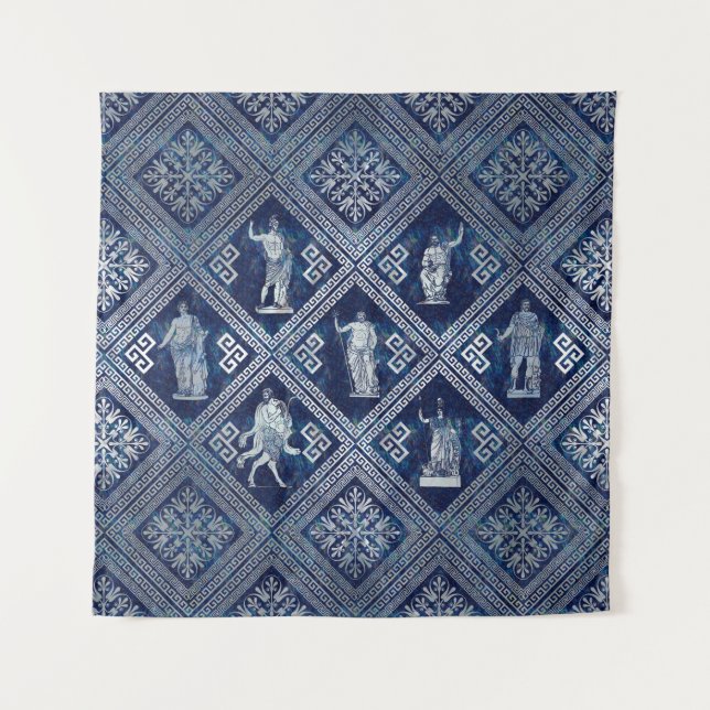 Greek Deities and Meander Key ornament Tapestry (Front)