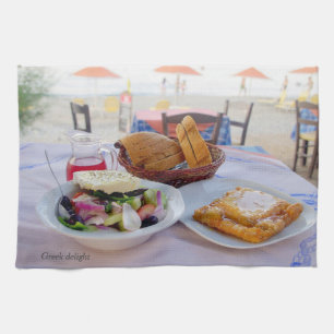 Greek delight tea towel