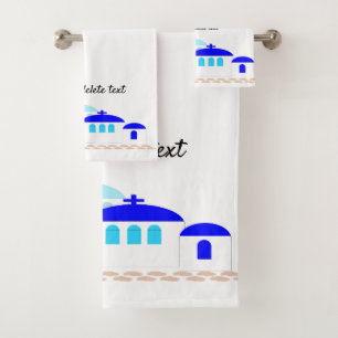 Greek Design Just Add Text Bath Towel Set