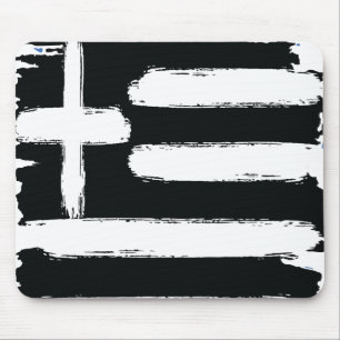 Greek Distressed Black Grunge Vintage Flag Greece Mouse Pad
