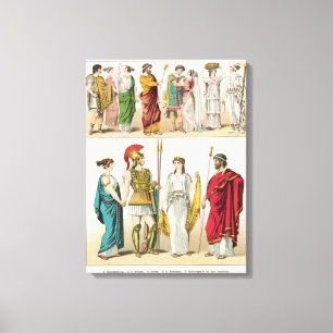 Greek Dress, from 'Trachten der Voelker, 1864 Canvas Print