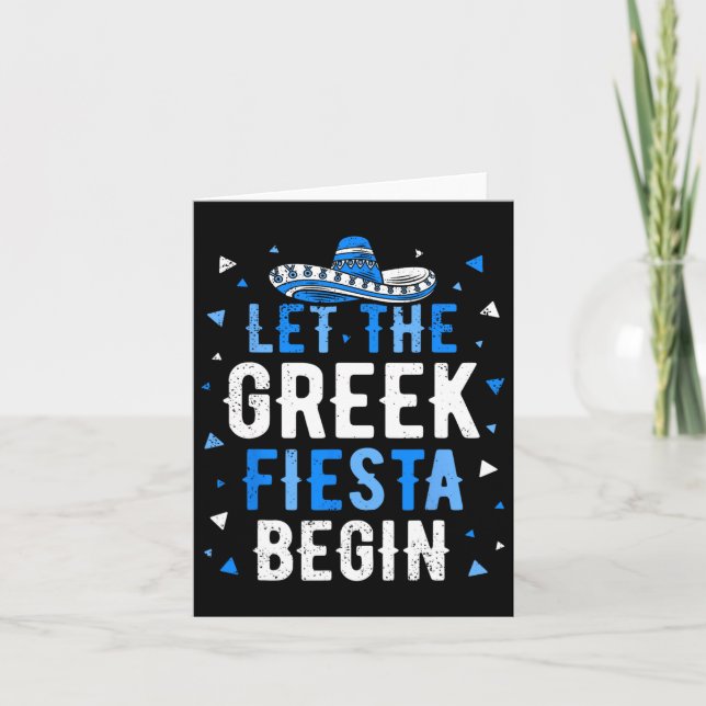 Greek Easter 2025 Let The Greek Fiesta Begin Greek Card (Front)