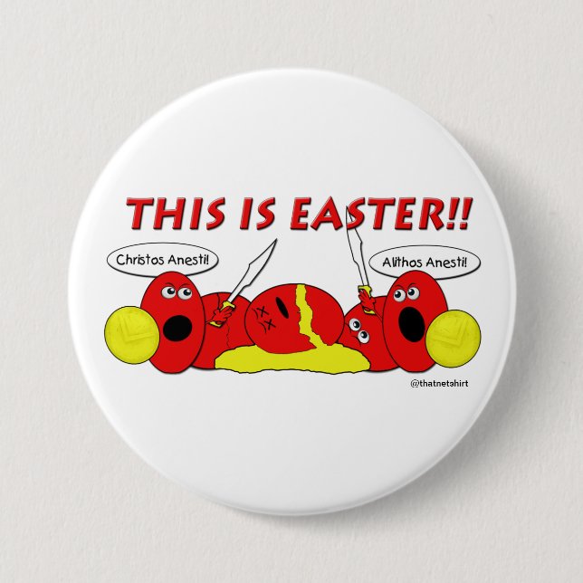 Greek Easter Eggs - Spartan Style! 7.5 Cm Round Badge (Front)