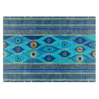 Greek Evil Eye and Greek Key ornament Cutting Board