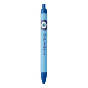 Greek Evil Eye Blue Ink Pen