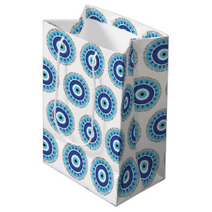 Greek Evil Eye Blue White Medium Gift Bag