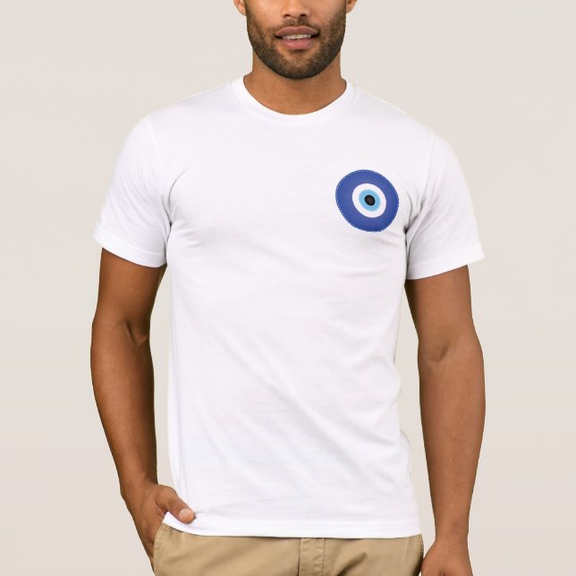 Greek Evil Eye Blue White T-Shirt (Front)