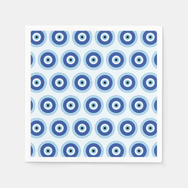 Greek Evil Eye In Greek Key Napkin (Front)
