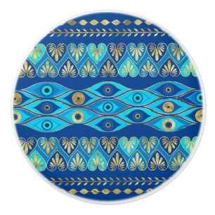 Greek Evil Eye ornament Ceramic Knob