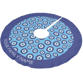 Greek Evil Eye Pattern Brushed Polyester Tree Skirt