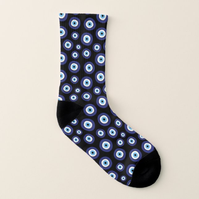 Greek Evil Eye Pattern Socks (Left Inside)
