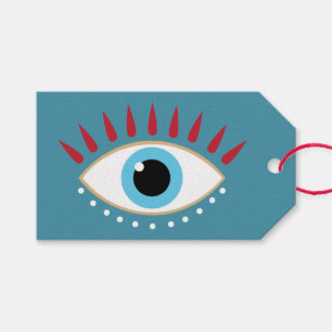 Greek Evil Eye Red Eyelashes Gift Tags