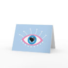 Greek Evil Eye With Eyelashes Pink Blue 
