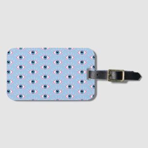 Greek Evil Eye With Eyelashes Pink Blue  Luggage Tag