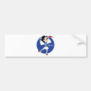 Greek Evzone dancing with Flag OPA! Bumper Sticker