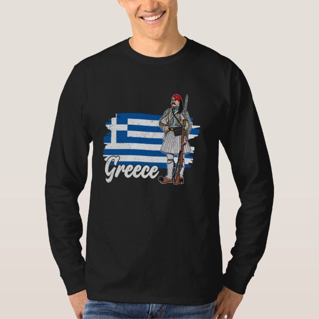 Greek evzone shoes Athens costume souvenir tsolias T-Shirt (Front)
