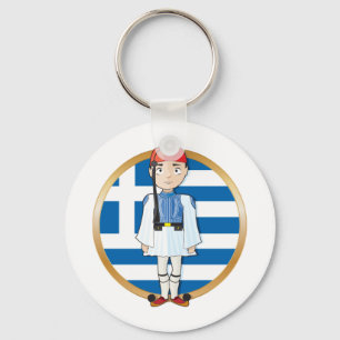 Greek Evzone with Flag Key Ring