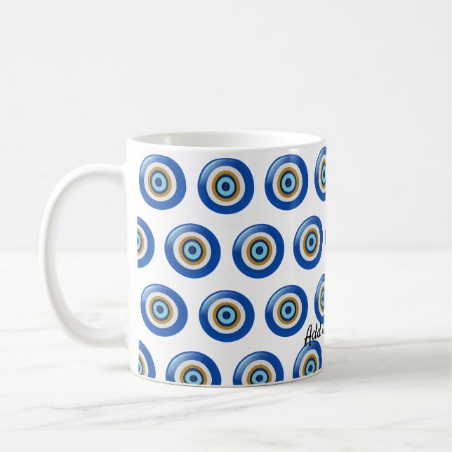 Greek Eye Design Just Add Text  Coffee Mug (Left)
