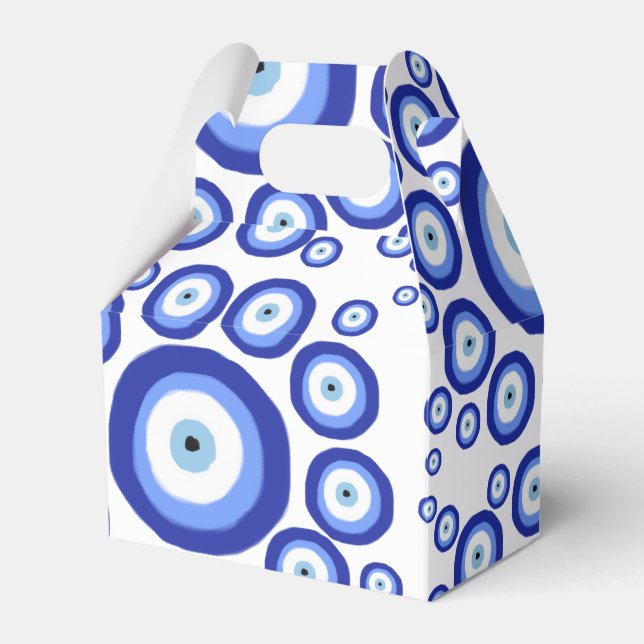 Greek Eye Good Luck Symbol Pattern Favour Box (Front Side)