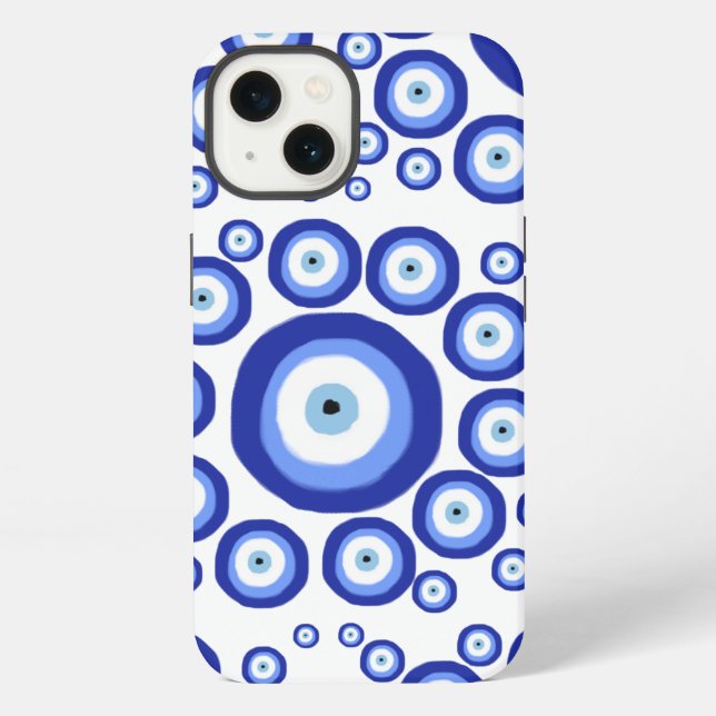 Greek Eye Good Luck Symbol Pattern iPhone Case (Back)