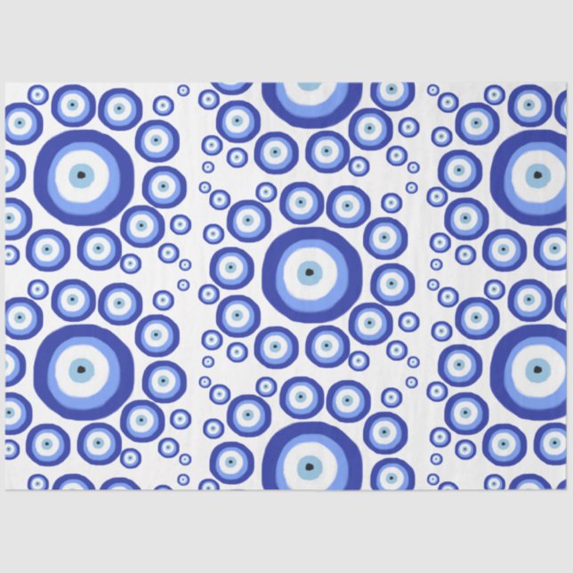 Greek Eye Good Luck Symbol Pattern  Tissue Paper (Front)