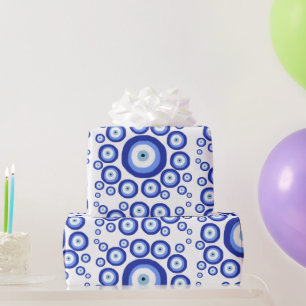 Greek Eye Good Luck Symbol Pattern  Wrapping Paper