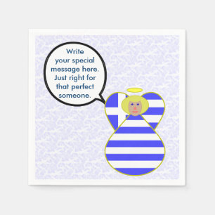 Greek Flag Angel Talking Blonde Personalised Napkin