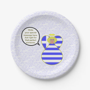 Greek Flag Angel Talking Blonde Personalised  Paper Plate