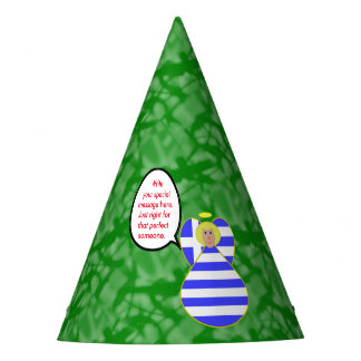 Greek Flag Angel Talking Blonde Personalised Party Hat