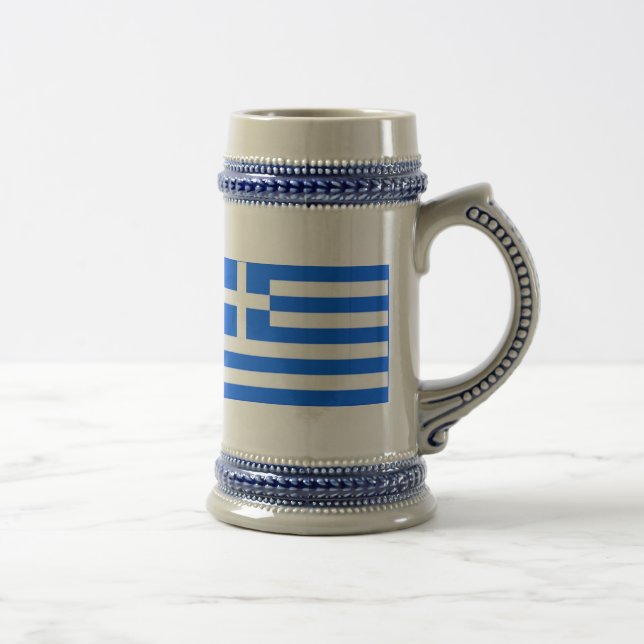 greek Flag Beer Stein (Right)