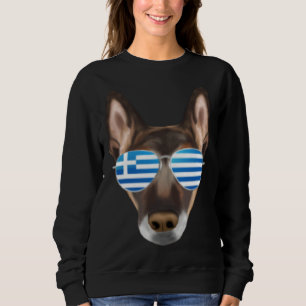 Greek Flag Belgian Malinoi Dog Greece Pocket Sweatshirt