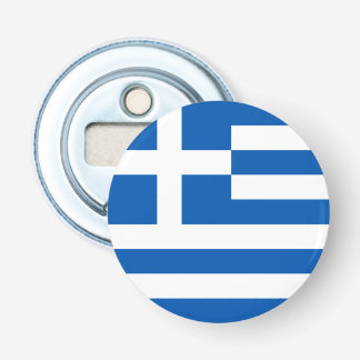 Greek Flag Button Bottle Opener