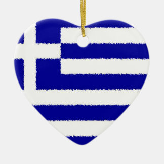 Greek Flag Ceramic Tree Decoration