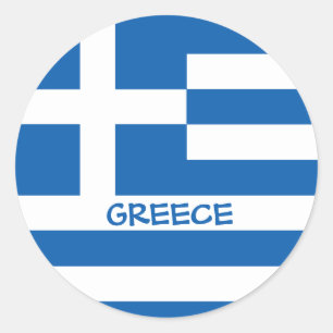 Greek Flag Classic Round Sticker