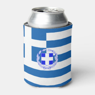 Greek flag-coat of arms can cooler