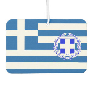 Greek flag-coat of arms car air freshener