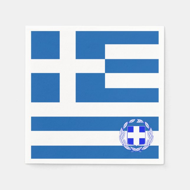 Greek flag-coat of arms   napkin (Front)