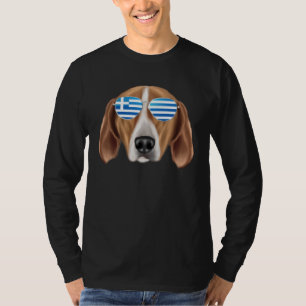 Greek Flag English Foxhound Dog Greece Pocket T-Shirt