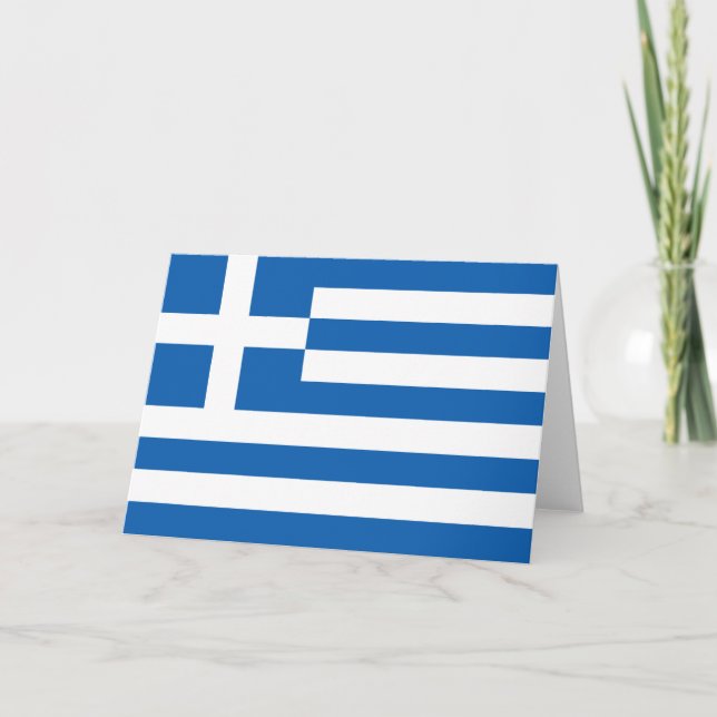 Greek Flag (Greece) Card (Front)