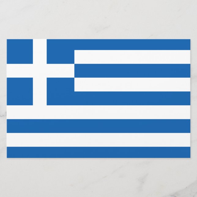 Greek Flag (Greece) Stationery (Front)
