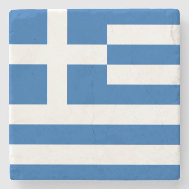 Greek Flag (Greece) Stone Coaster (Front)