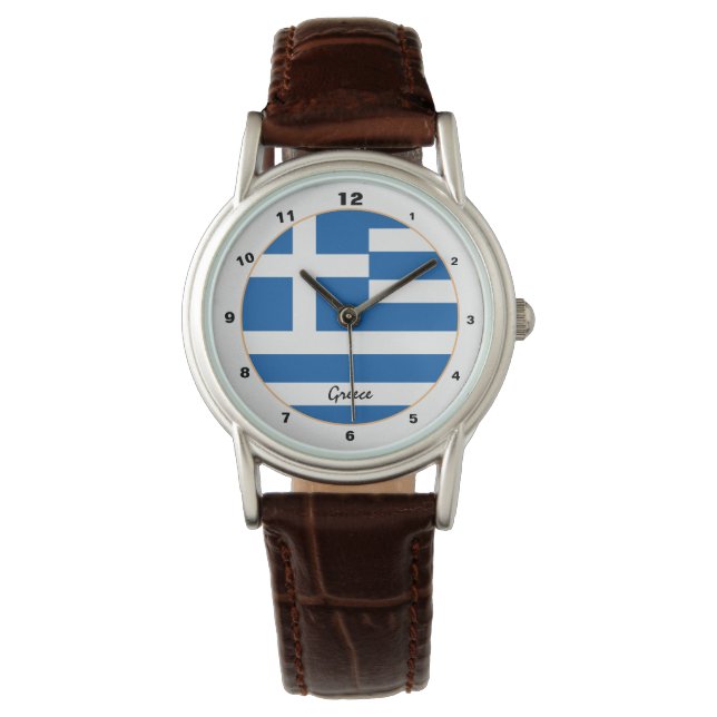 Greek Flag & Greece trendy fashion /design watch (Front)