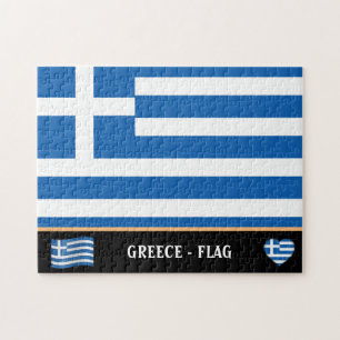 Greek Flag & Greek country / Greece Jigsaw Puzzle