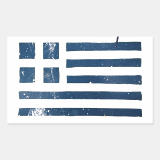 greek flag grunge stencil rectangular sticker