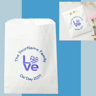 Greek Flag Heart in Blue LOVE Favour Bags